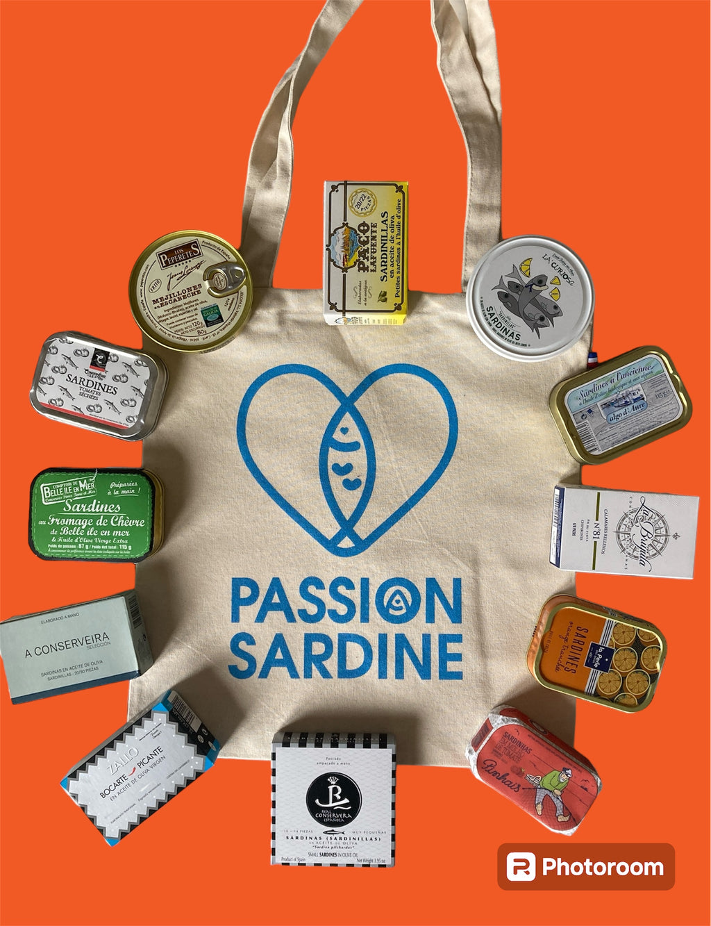 Sélection de 12 conserves + le tote bag Passion Sardine