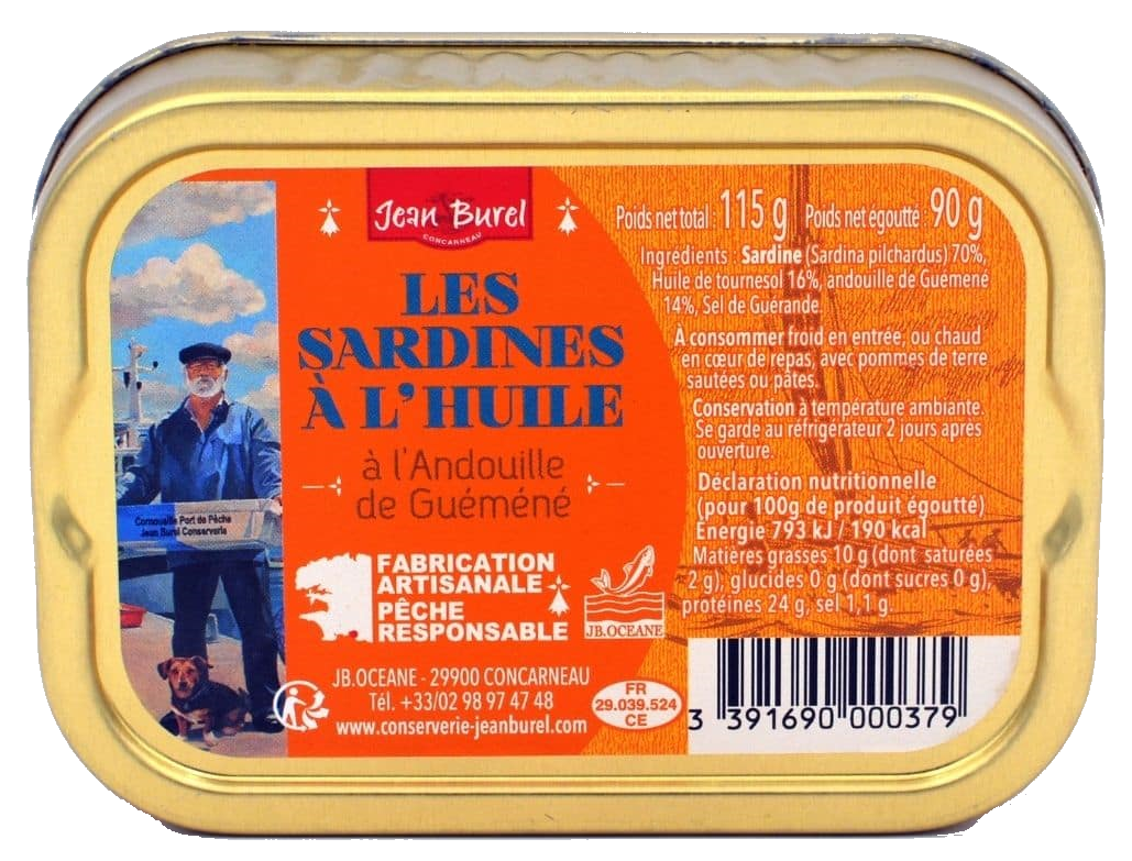 Sardines à l'huile et à l'andouille de Guéméné